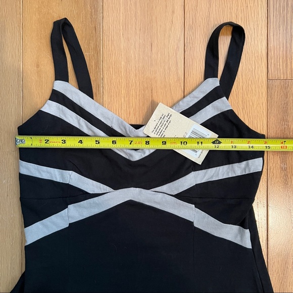 NWT - Synergy Organic Black and Grey Stripe Dress - Small - Picture 3 of 6